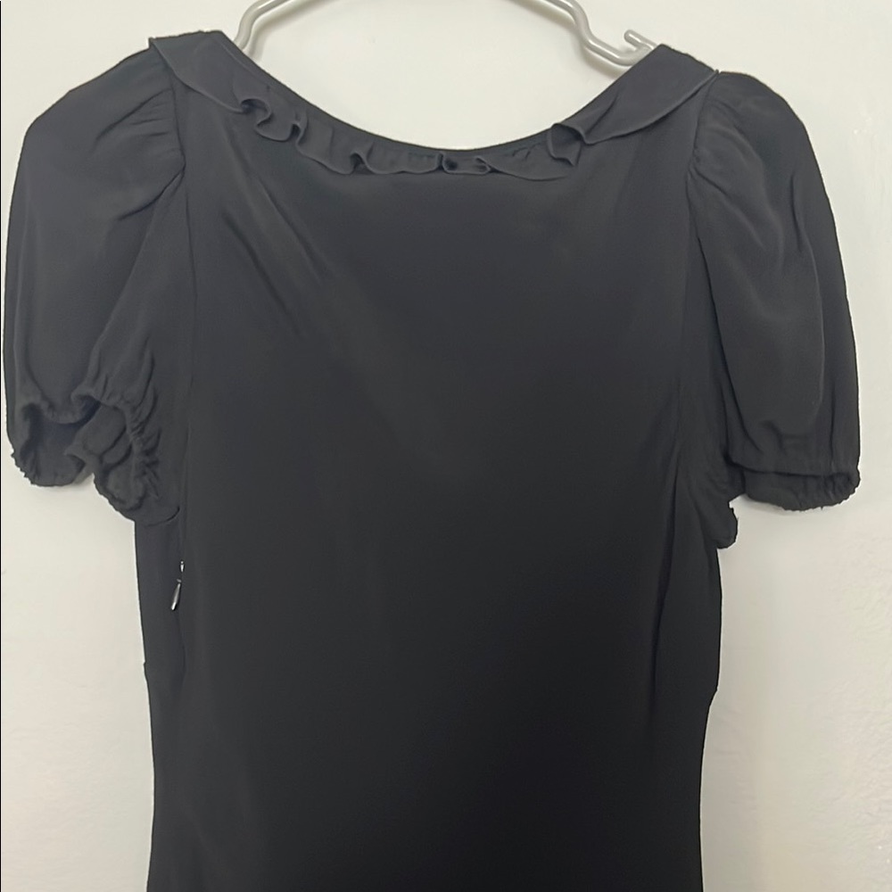 Sunday Best Black Puff Sleeve Sweetheart Gown - Picture 4 of 5